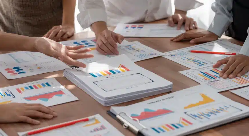 Equipo financiero utilizando tecnología para gestionar excepciones de Cash Application - Profitline